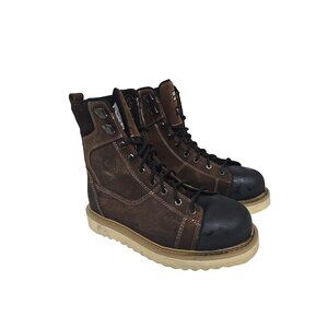 DAKOTA Men's 8'' 523 Steel Toe Steel Plate Ironworker Work Boots Brown Size 7.5M